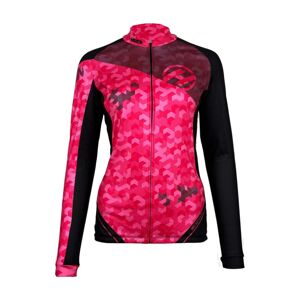 HAVEN Cyklistický dres s dlhým rukávom zimný - STRATO - ružová 2XL