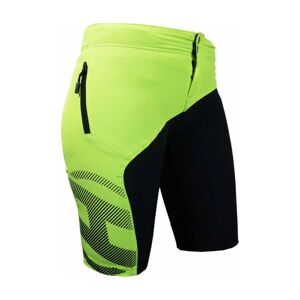 HAVEN krátke nohavice - PURE - čierna/svetlo zelená 2XL