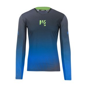 Cyklistický dres s dlhým rukávom letný - VAL DI DENTRO - šedá/modrá