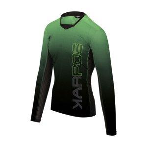 Cyklistický dres s dlhým rukávom letný - JUMP - zelená/čierna 2XL