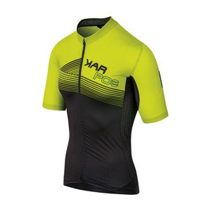 Cyklistický dres s krátkym rukávom - GREEN FIRE - žltá/čierna XL