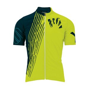 Cyklistický dres s krátkym rukávom - GREEN FIRE - žltá/modrá L