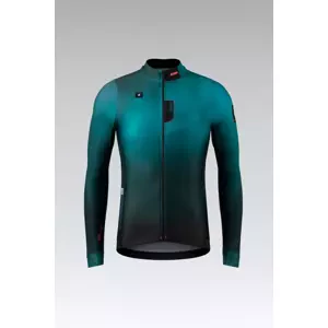 GOBIK Cyklistický dres s dlhým rukávom zimný - SUPERHYDER - tyrkysová L
