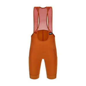 SANTINI Cyklistické nohavice krátke s trakmi - RTR - oranžová/hnedá 2XL