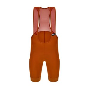 SANTINI Cyklistické nohavice krátke s trakmi - RTR - oranžová/hnedá 4XL
