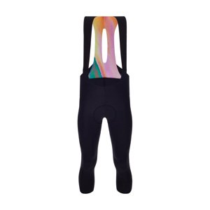 SANTINI Cyklistické nohavice 3/4 s trakmi - UNICO - čierna 4XL