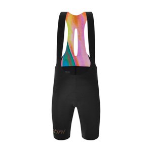 SANTINI Cyklistické nohavice krátke s trakmi - UNICO EDGE - čierna 4XL