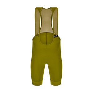 SANTINI Cyklistické nohavice krátke s trakmi - RTR - zelená 4XL