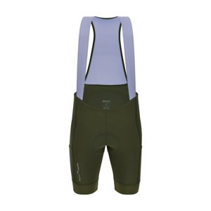 SANTINI Cyklistické nohavice krátke s trakmi - CARGO - zelená 3XL