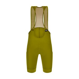 SANTINI Cyklistické nohavice krátke s trakmi - RTR - zelená 2XL