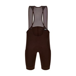 SANTINI Cyklistické nohavice krátke s trakmi - RTR - hnedá 4XL