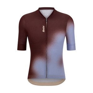 SANTINI Cyklistický dres s krátkym rukávom - SPOT - hnedá/modrá 2XL