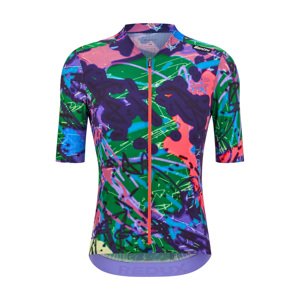SANTINI Cyklistický dres s krátkym rukávom - REDUX LOUD - zelená/fialová/ružová 4XL