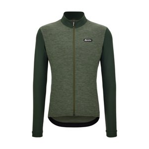 SANTINI Cyklistický dres s dlhým rukávom zimný - PURE - zelená L