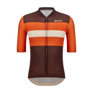 SANTINI Cyklistický dres s krátkym rukávom - BENGAL - hnedá/oranžová/béžová L
