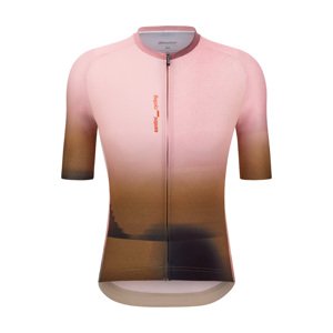 SANTINI Cyklistický dres s krátkym rukávom - LUCE - hnedá/ružová XL
