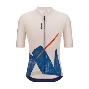 SANTINI Cyklistický dres s krátkym rukávom - NOTE - biela/modrá 4XL