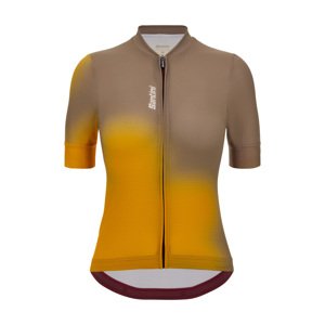 SANTINI Cyklistický dres s krátkym rukávom - SPOT - hnedá/oranžová XL
