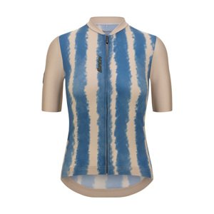 SANTINI Cyklistický dres s krátkym rukávom - BAMBU - modrá/béžová 3XL