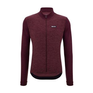 SANTINI Cyklistický dres s dlhým rukávom zimný - PURE - bordová 4XL