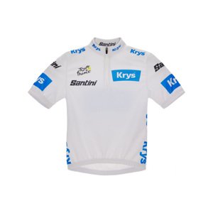 SANTINI Cyklistický dres s krátkym rukávom - TDF BEST YOUNG RIDER - biela 11Y