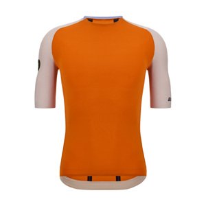 SANTINI Cyklistický dres s krátkym rukávom - PELLE - oranžová 3XL