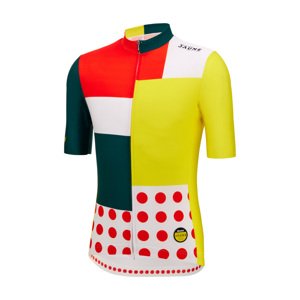 SANTINI Cyklistický dres s krátkym rukávom - TDF FAN COMBO - biela/červená/žltá/zelená S