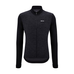 SANTINI Cyklistický dres s dlhým rukávom zimný - PURE - čierna XS