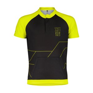 SCOTT Cyklistický dres s krátkym rukávom - RC TEAM SS JR - čierna/žltá 140 cm