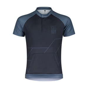 SCOTT Cyklistický dres s krátkym rukávom - RC TEAM SS JR - modrá 128 cm