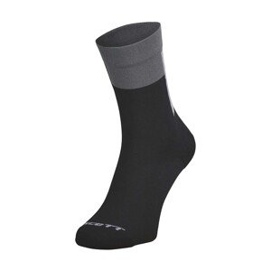 SCOTT Cyklistické ponožky klasické - BLOCK STRIPE CREW - čierna/šedá 36-38