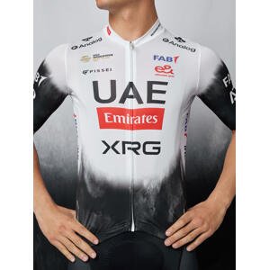 PISSEI Cyklistický dres s krátkym rukávom - UAE TEAM EMIRATES 2025 REPLICA - biela/čierna XL