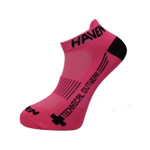 HAVEN Cyklistické ponožky klasické - SNAKE SILVER NEO 2PAK - čierna/ružová 34-36