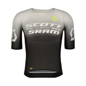 SCOTT Cyklistický dres s krátkym rukávom - SRAM RACE - čierna/biela