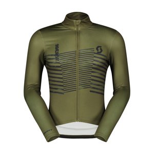 SCOTT Cyklistický dres s dlhým rukávom zimný - TEAM WARM GRAPHICS - zelená