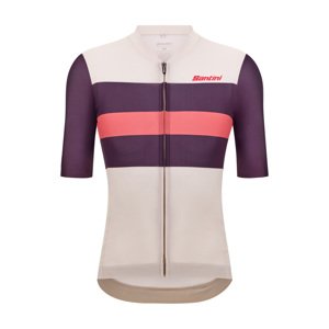 SANTINI Cyklistický dres s krátkym rukávom - BENGAL - biela/fialová/ružová