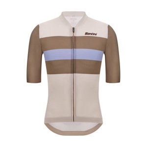 SANTINI Cyklistický dres s krátkym rukávom - BENGAL - béžová/hnedá/svetlo modrá