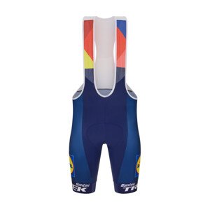 SANTINI Cyklistické nohavice krátke s trakmi - LIDL TREK 2025 - modrá 2XL