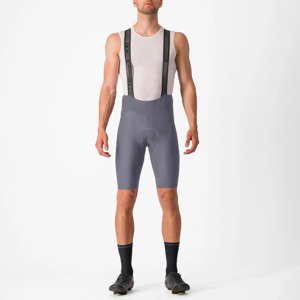 CASTELLI Cyklistické nohavice krátke s trakmi - ESPRESSO - šedá M