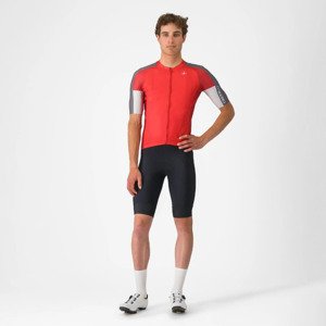 CASTELLI Cyklistický dres s krátkym rukávom - ENTRATA 6 - červená/šedá XL