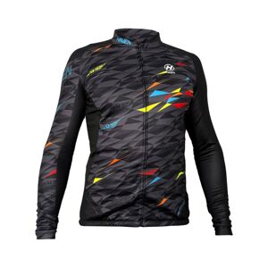 HAVEN Cyklistický dres s dlhým rukávom zimný - STRATO - čierna/viacfarebná 4XL