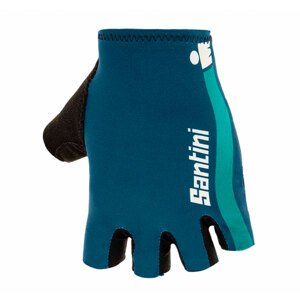 SANTINI Cyklistické rukavice krátkoprsté - X IRONMAN DEA - modrá S