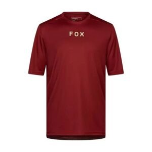 FOX Cyklistický dres s krátkym rukávom - RANGER WORDMARK - červená