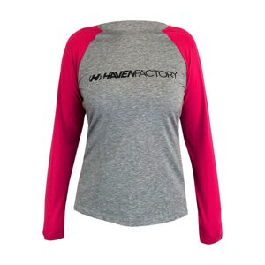 HAVEN Cyklistický dres s dlhým rukávom letný - FACTORY TRAIL W - ružová/šedá 2XL