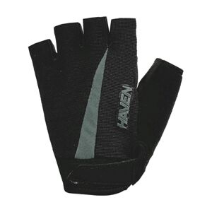 HAVEN Cyklistické rukavice krátkoprsté - TRIPLE - čierna/šedá 2XL