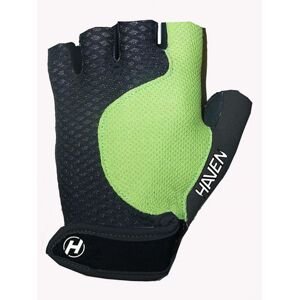 HAVEN Cyklistické rukavice krátkoprsté - KIOWA SHORT - čierna/zelená 3XL