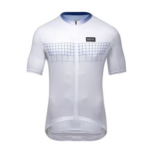 GORE Cyklistický dres s krátkym rukávom - GRID FADE 2.0 - biela/modrá 2XL