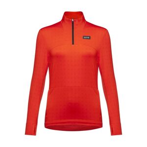 GORE Cyklistické tričko s dlhým rukávom - EVERYDAY THERMO 1/4-ZIP WMN - oranžová 38