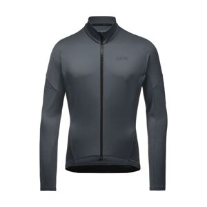 GORE Cyklistický dres s dlhým rukávom zimný - C3 THERMO - šedá 3XL
