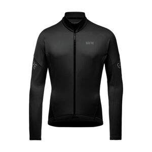 GORE Cyklistický dres s dlhým rukávom zimný - C3 THERMO - čierna XL